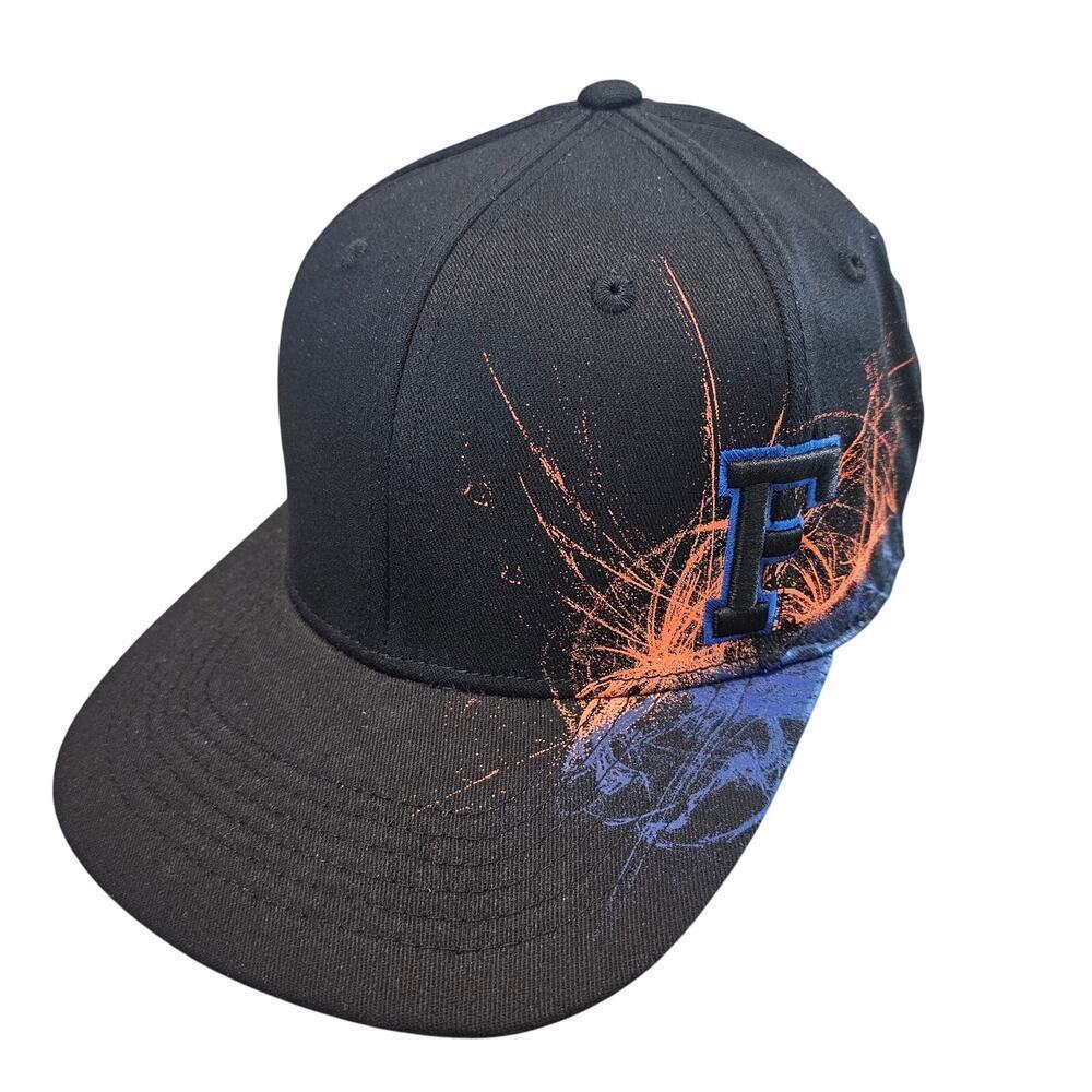 Vintage University of Florida Gators Fitted Flat Bill Hat Cap Black Graphic UF